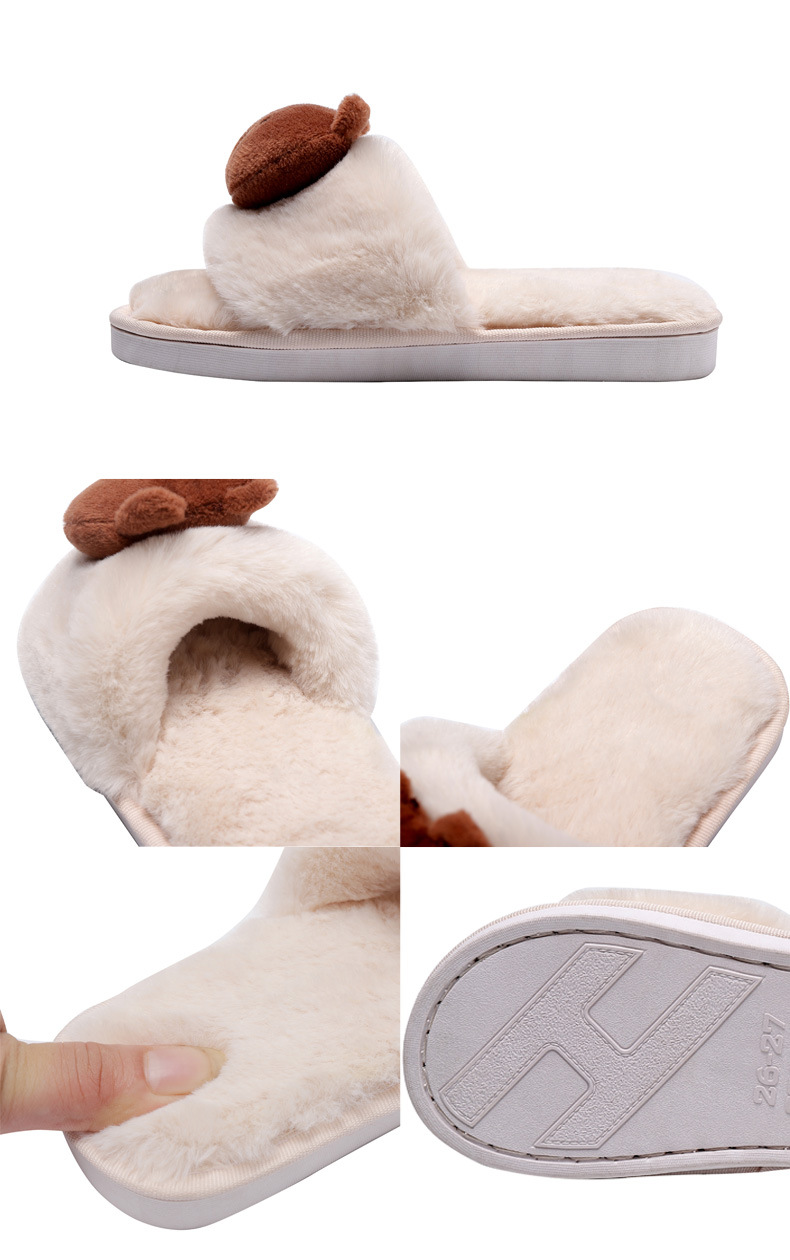 cartoon bunny bear plush slippers NSPE20084