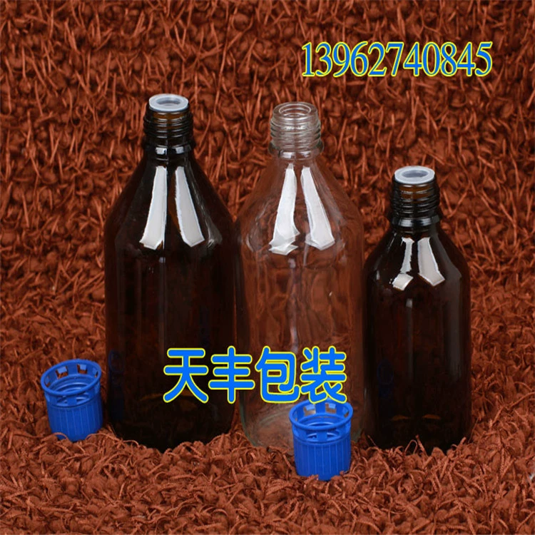 Бутылка с реагентом коричневая, белая, 500 мл, бутылка с реагентом, расширенная внутренняя пробка, противоугонная спиральная крышка