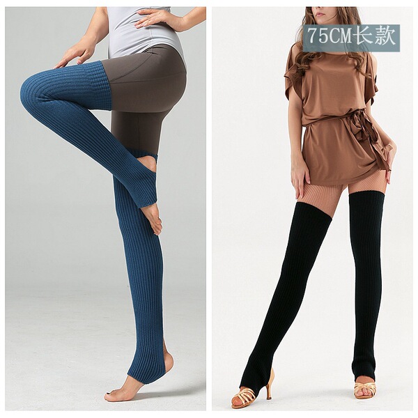 keep warm woolen long gaiters for yoga