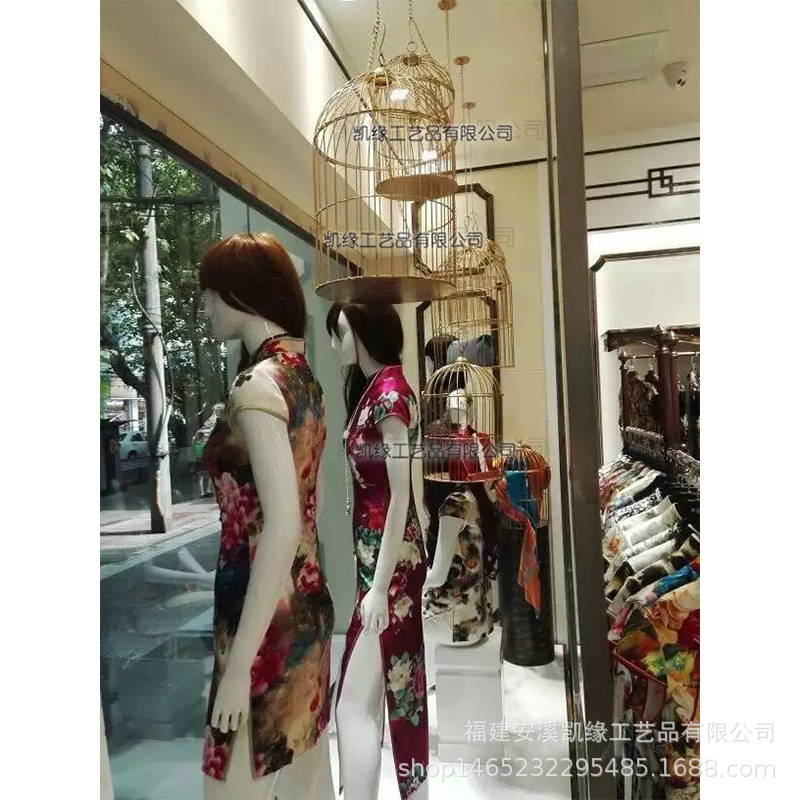 Jaula de Pájaro de Hierro de estilo europeo decoración de la ventana de la boda jaula de pájaros decoración de oro jaula de pájaros colgando jaula de pájaros accesorios de tiro