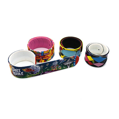 Colorful pop ring colour silica gel Slap Bracelet Digital Printing Pops circle Slap Thermal transfer Pops circle
