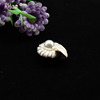 White snails, brooch from pearl, accessory lapel pin, wholesale