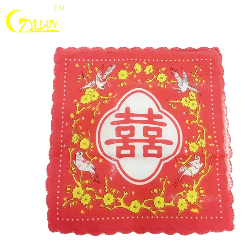 [棉质喜帕 婚庆用品棉质喜帕 厂家直销酒席喜宴结婚庆批发]