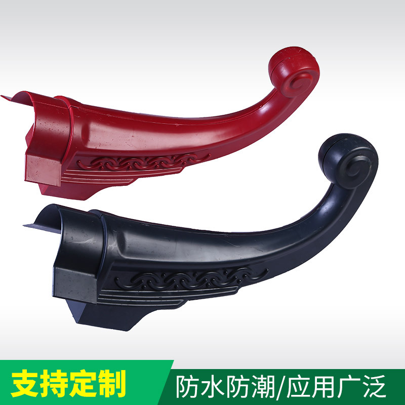 厂家临沂仿古屋顶装饰卷尾树脂瓦 楼阁飞檐卷尾合成瓦|ru