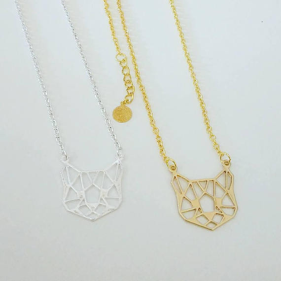Hollow cat pendant necklace plating gold silver animal kitten necklace clavicle chain wholesale