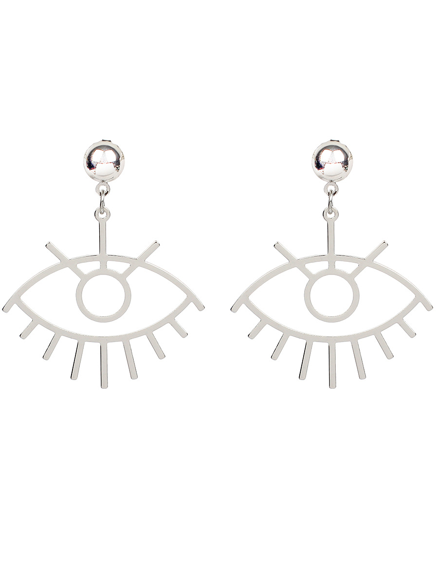 5g Weight Earrings Classification Wedding, Travel Occasion Women'S Gender Gold, Silver Color Exaggerated Eye Earrings 1