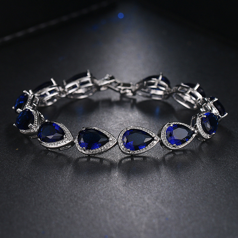 European and American Jewelry European and American Micro-Inlaid Aaa Zircon Water Drop Bracelet Women's Fashion Bracelet Export Jewelry