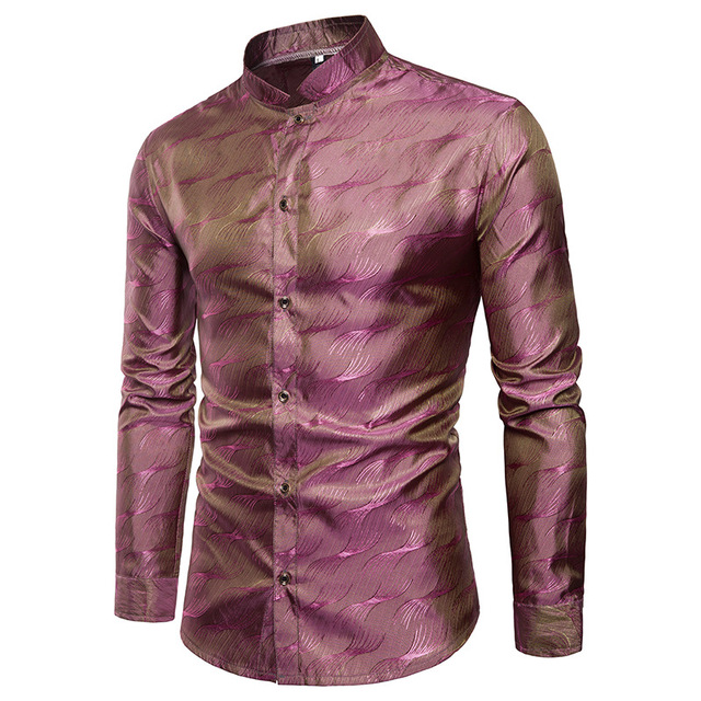 Men’s Shirts Bright Night Club Daren Tencel Collar Fashion Shirts