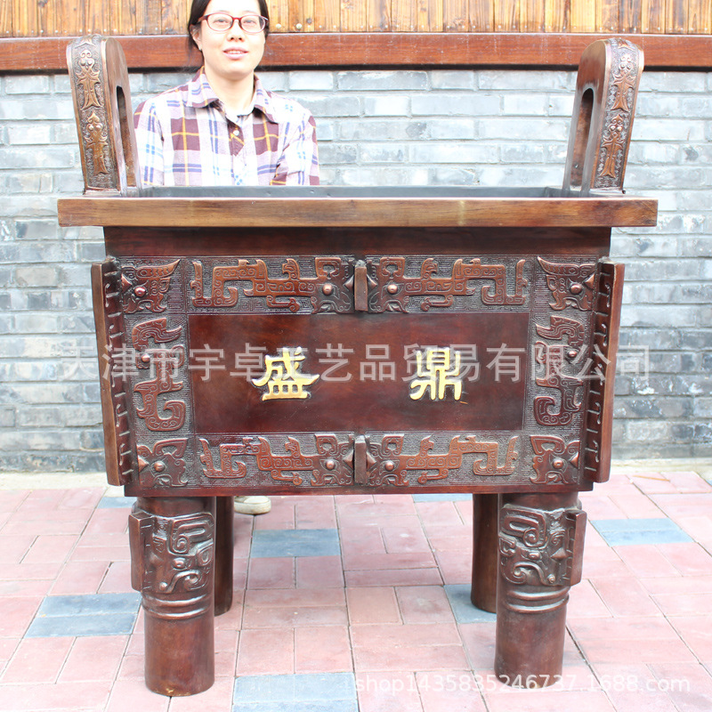 宇卓铜器纯铜鼎黄铜鼎盛鼎四方鼎四足鼎工艺品摆件