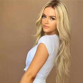 跨境货源 女士欧美假发 化纤机制头套jizh染色长卷发金色wig hair