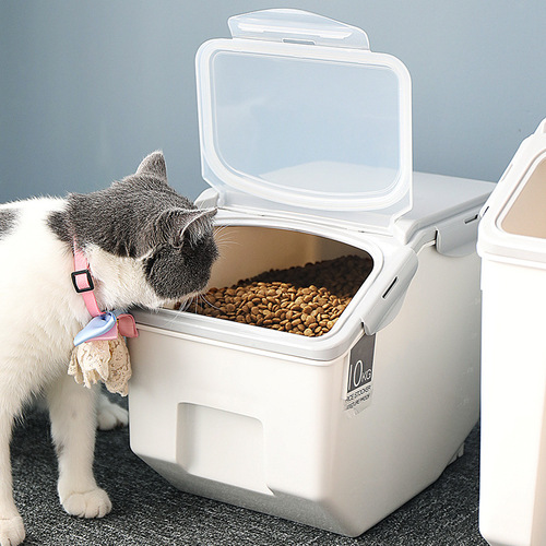 Amazon cross-border pet supplies food storage barrel plastic moisture-proof sealed cat food and dog food barrel drop shipping