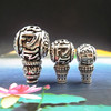 Three -way Buddhist heads, Tibetan silver alloy accessories, six -character mantra diy Bodhisattva bodhisattva white matching