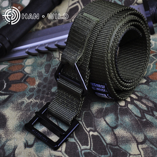HanYe Factory Direct Outdoor Tactical Belt CQB Men's Canvas Waist Belt Parachute Nylon Waist Belt Hot Sale