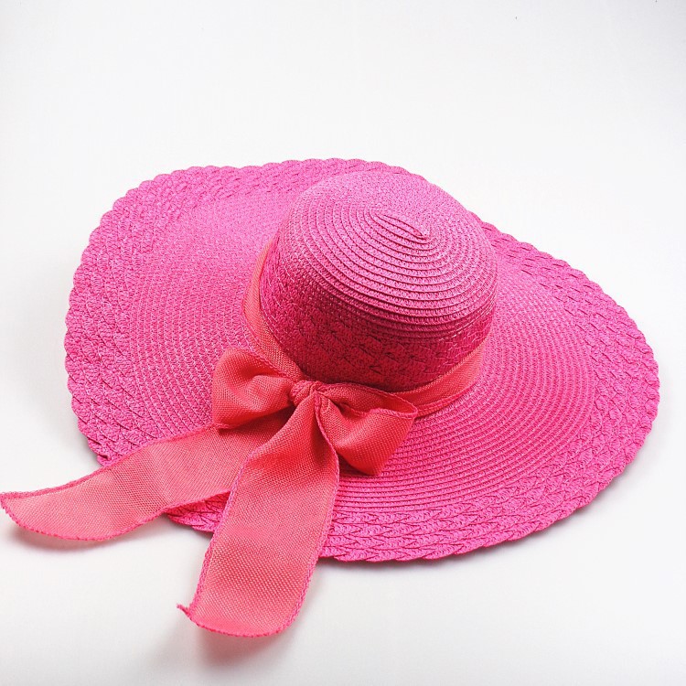 Nuevo verano de las mujeres girasol sombrero de paja grande turismo escénico punto playa sombrero al por mayor