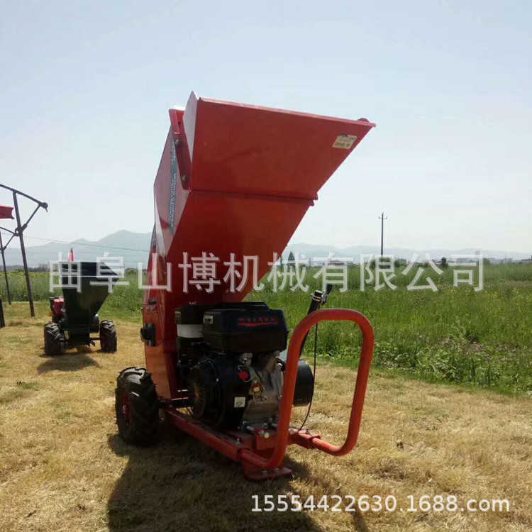 园林苗圃专用新型高效汽油树枝粉碎机移动树枝粉碎机一键启动