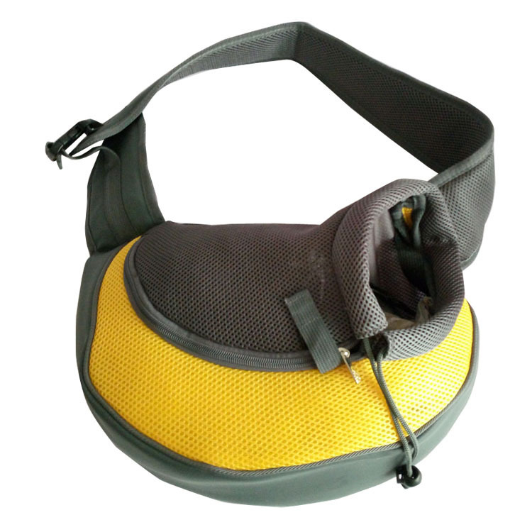 宠物外出单肩背包 便携式透气散热网眼宠物包 胸前斜跨宠物用品