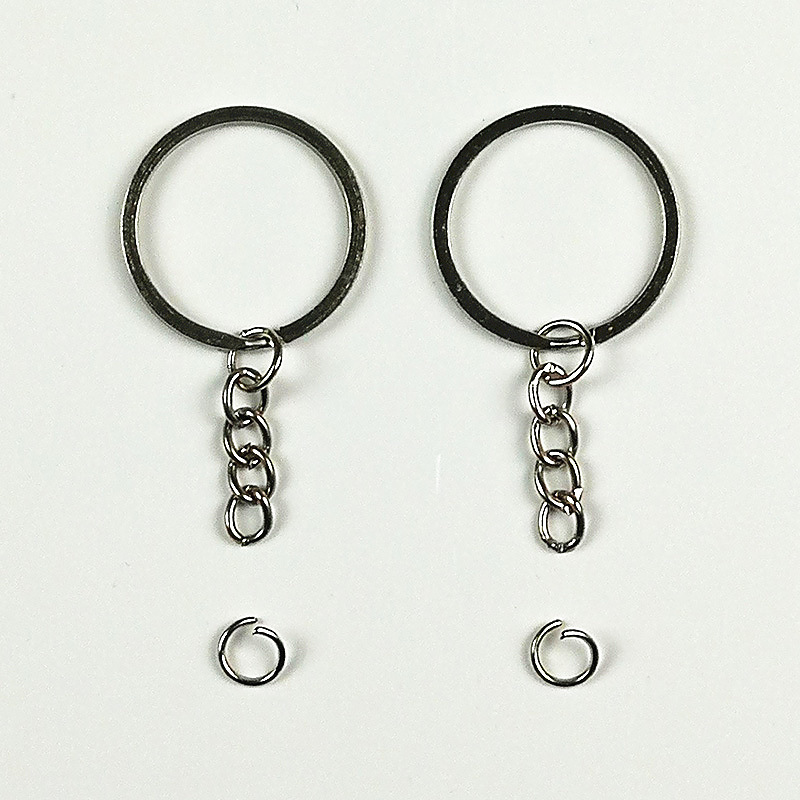 现货30mm钥匙圈 电镀钥匙扁圈链条开口圈 拼豆手工diy钥匙扣配件|ru