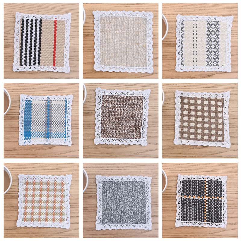 简约编织棉线布艺碗垫杯垫盘垫餐垫鼠标垫隔热防烫锅垫餐具西餐垫|ms