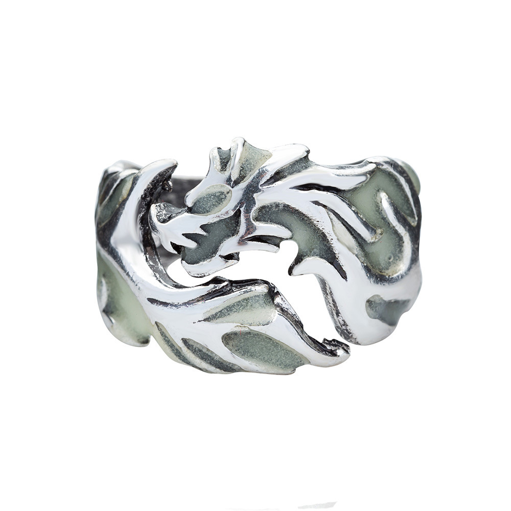 vintage irregular hollow multi-color luminous dragon ring wholesale nihaojewelry