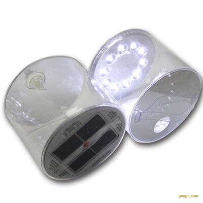 跨境亞馬遜便捷式拉伸戶外防水太陽能野營led折疊登山充氣庭院燈