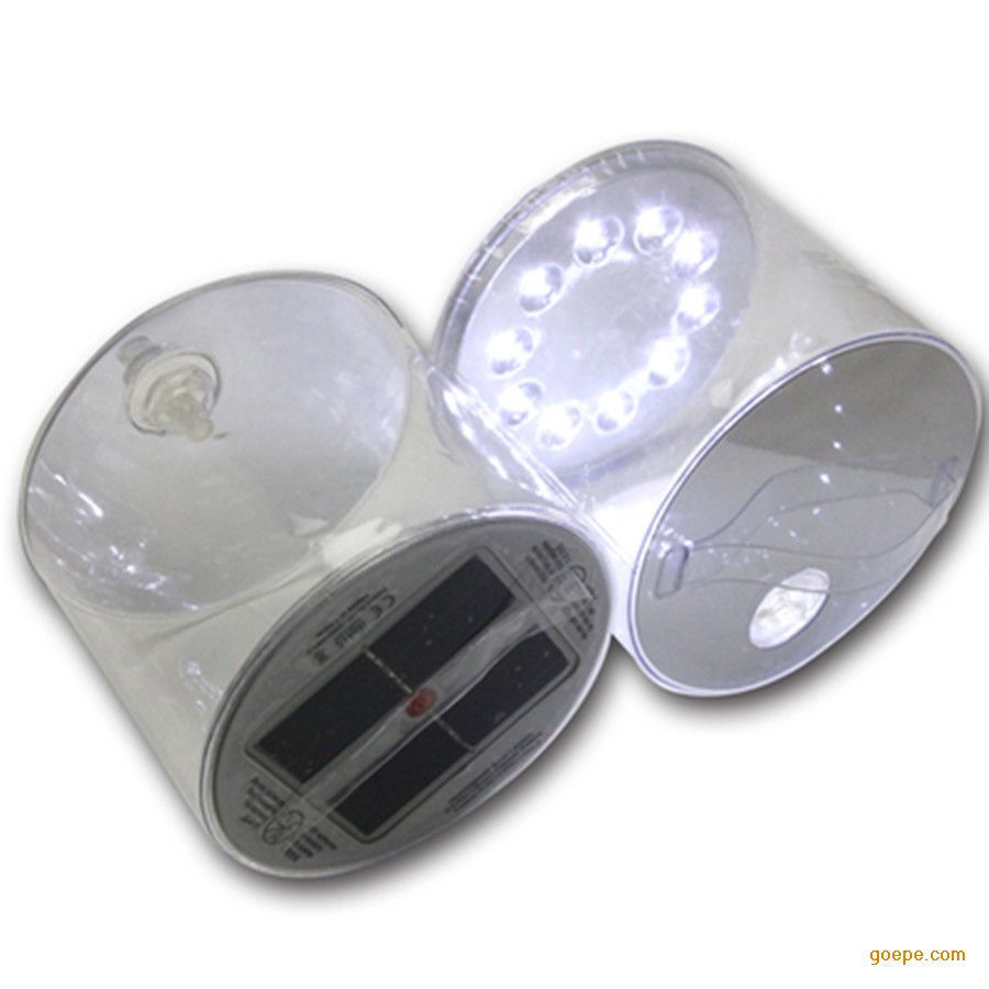 跨境亞馬遜便捷式拉伸戶外防水太陽能野營led折疊登山充氣庭院燈