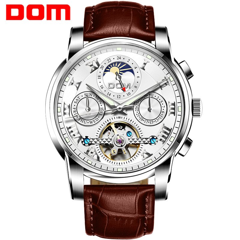 正品手表男士防飞轮全自动机械表多功能镂空夜光时尚潮流腕表|ms