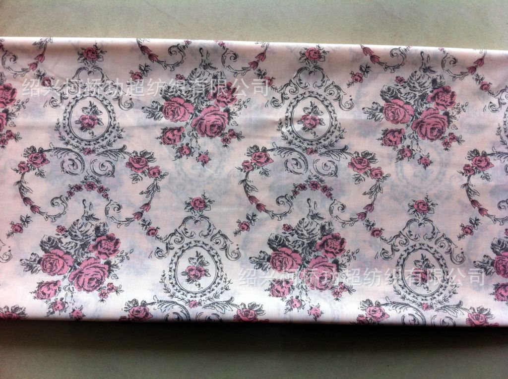 染厂直销 涤棉平纹几何印花布   圆网涂料印花 装饰工业用布