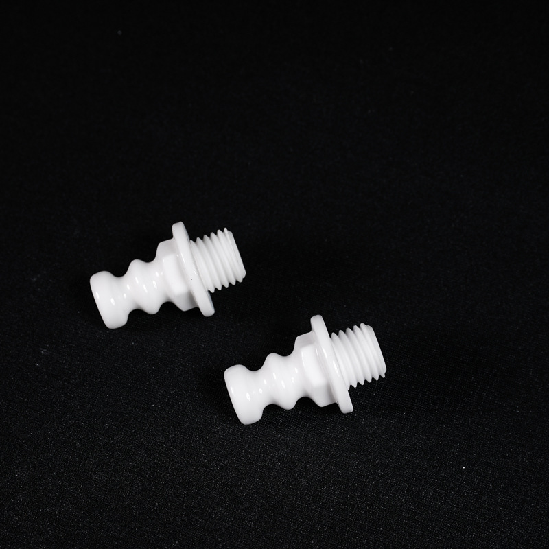 厂家供应工业特种陶瓷耐磨氧化铝陶瓷外丝牙高频瓷95瓷陶瓷异型件