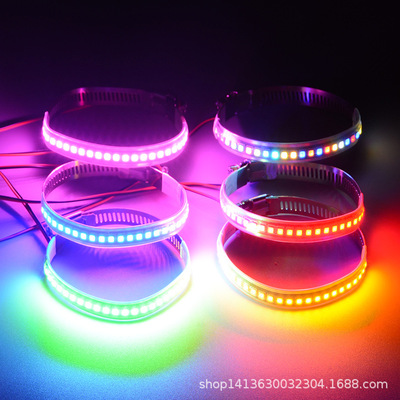 复古哈雷摩托车前后避震LED环形转向灯前后减震器创意装饰灯改装|ms