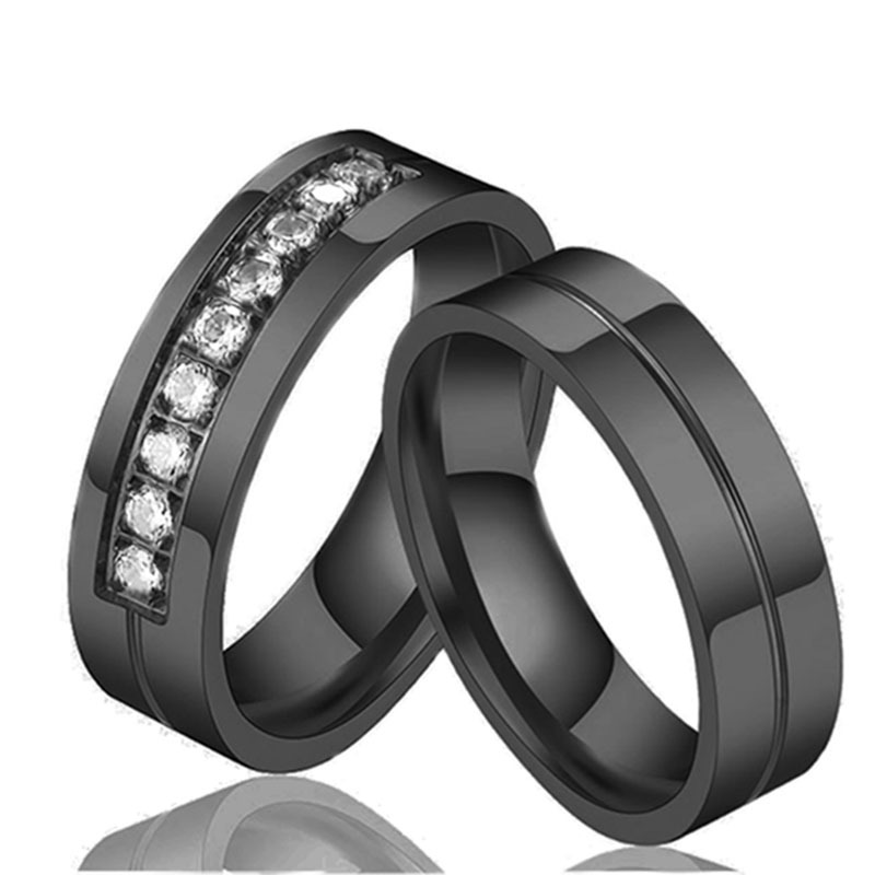 Simple Style Geometric Stainless Steel Plating Inlay Zircon Rings 1 Piece