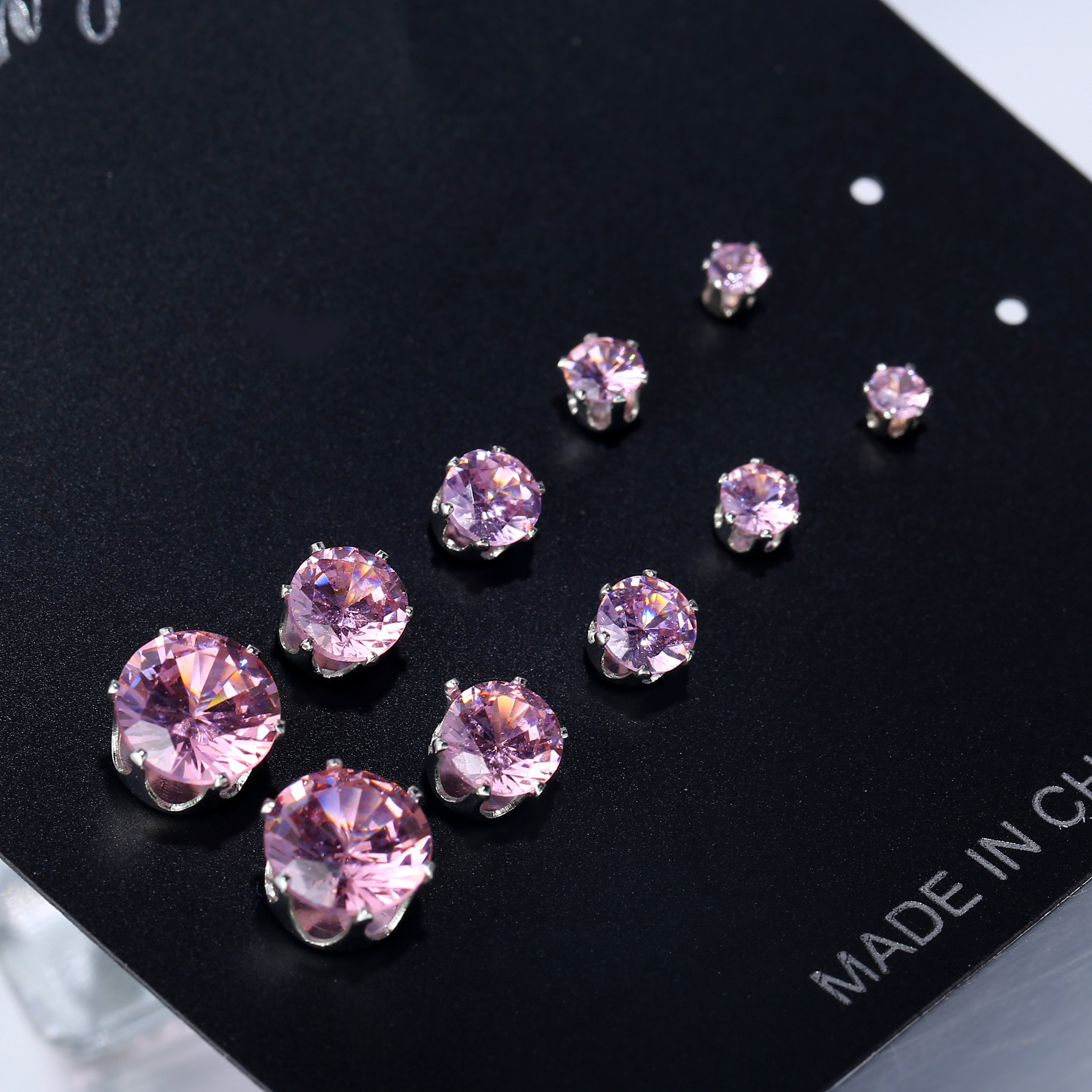 Simple Style Heart Diamond Alloy Artificial Gemstones Earrings Ear Studs display picture 6