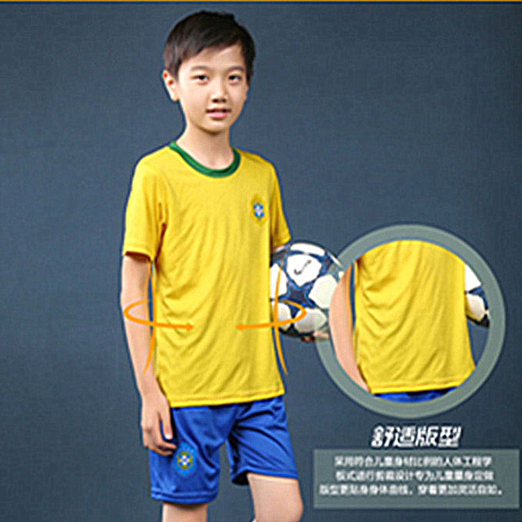 2018 summer children Short sleeved Football clothes suit men and women pupil Athletic Wear Jersey ventilation Sweat Jersey