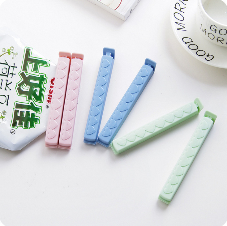 素色食品袋密封夹食物保鲜夹子 小号塑料袋零食袋子封口夹|ms