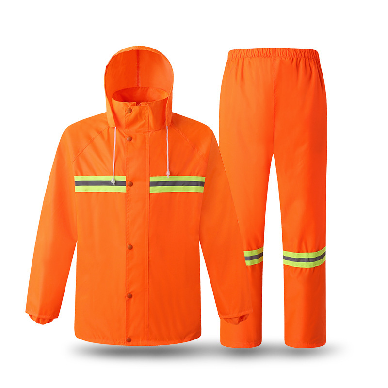 Reflective raincoat greening construction sanitation fluorescent rain gear traffic car waterproof windproof work coat Guangzhou wholesale