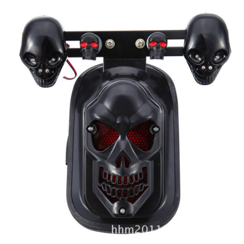 Motorcycle electric vehicle accessories ABS material LED tail light modified skull tail light factory direct sales