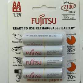 fujitsu日本FDK富士通750mah HR3可充电池7号AAA4节卡装HR-4UTCEU