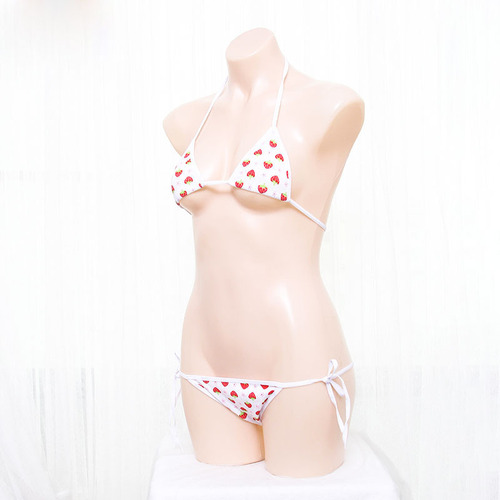 Wholesale Strawberry String Bikini Three-Point Soft Girl Fat Second Split Dead Pool Water Sexy Fun Swimsuit S0324