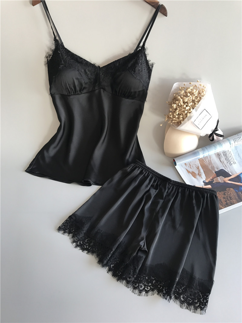 Fun Lingerie Suspender Dress Set, Black Sexy Pyjamas, Fun Pyjamas Without Bra Pads_voghion.com