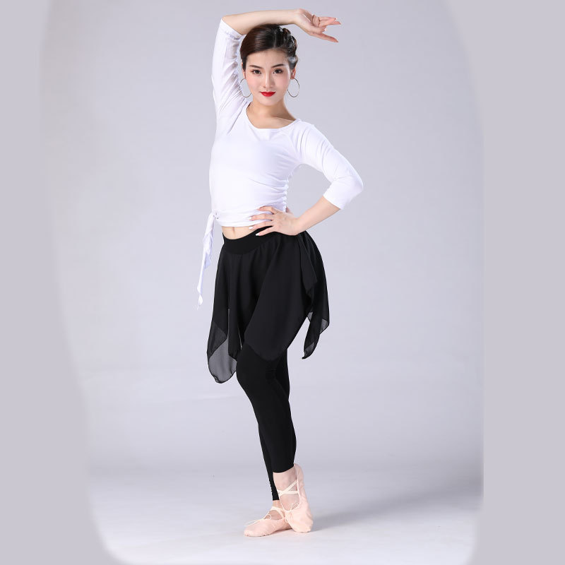 008 [7 포인트 슬리브] 흰색 뾰족한 코너 + 롱 거즈 팬츠