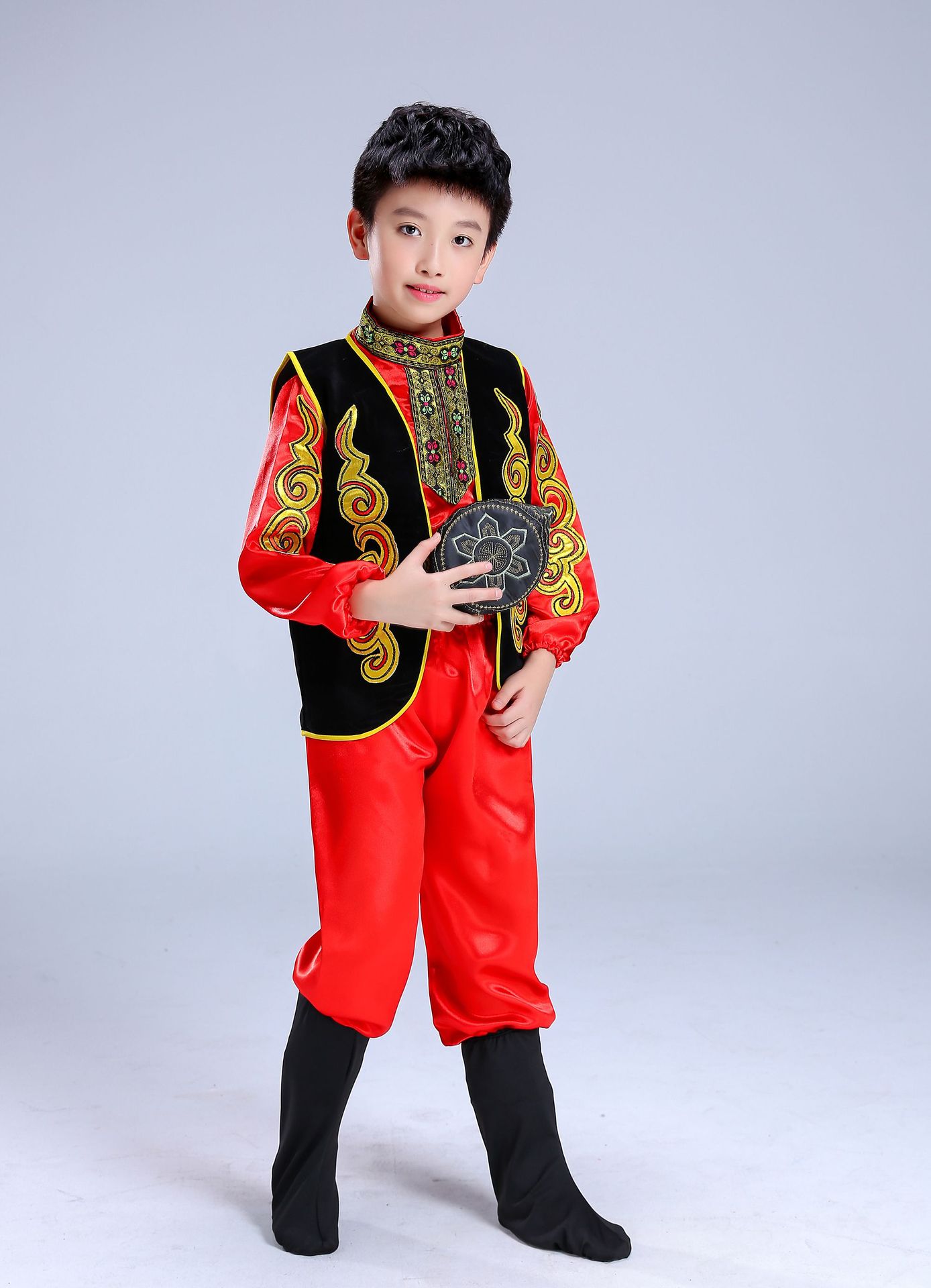 儿童少数民族演出服布依族男女童彝族苗族壮族舞蹈表演服装新款-阿里巴巴