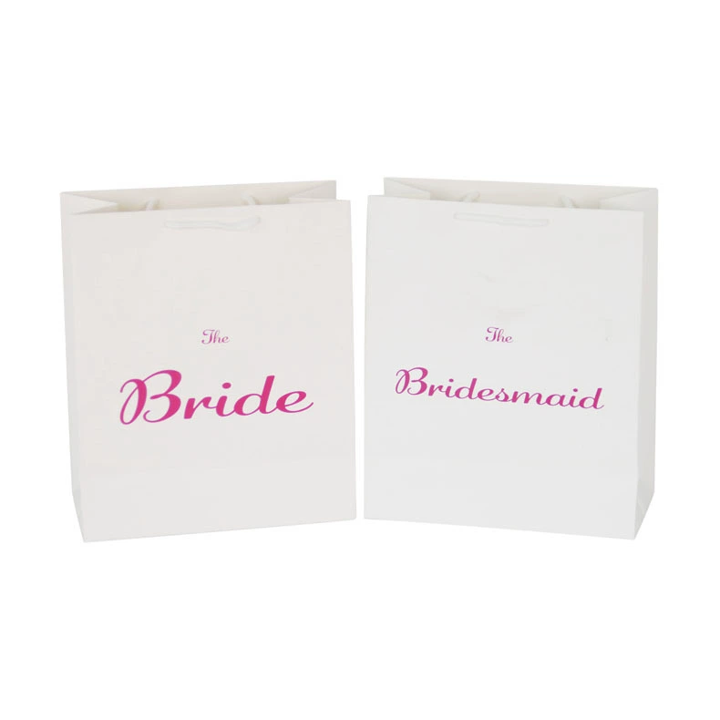 Изготовленная на заказ Высококачественная Белая Подарочная сумка, свадебная сумка для возврата, подружка невесты, английская буква, бумажный пакет для защиты окружающей среды