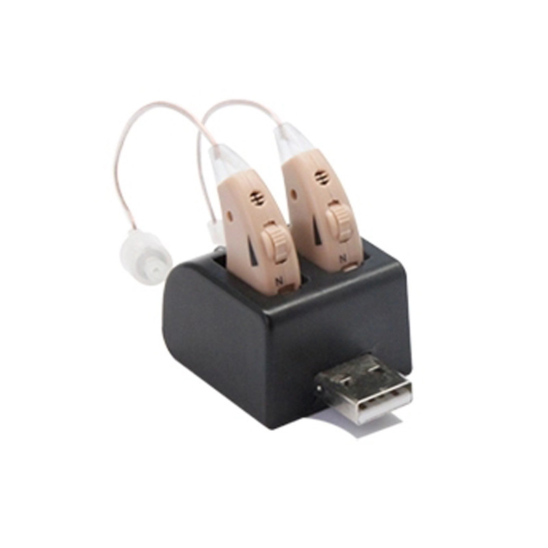 專供跨境電商外銷 雙機充電耳挂式助聽器 hearing aid amplifier