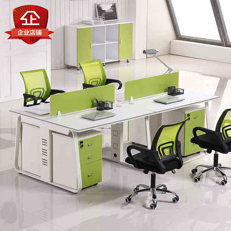 深圳市职员办公桌简约现代2/4/6人位员工办工桌桌椅组合办公家具