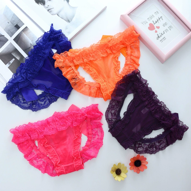 Mesh ladies underwear, low waist sexy transparent mesh panties, women's butt lifting, butt revealing briefs 8020