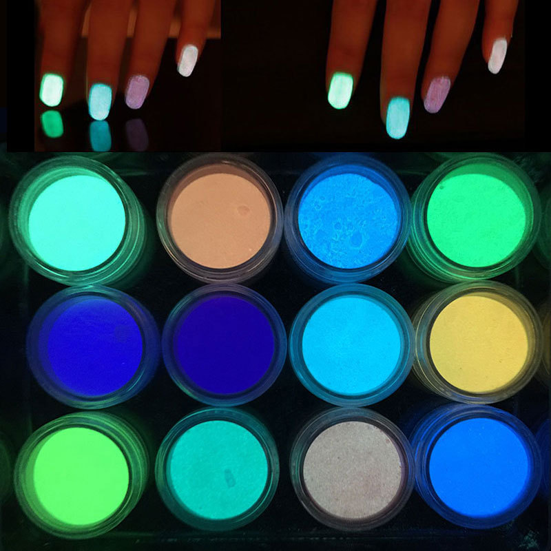 12-color nail art luminous powder lumino...