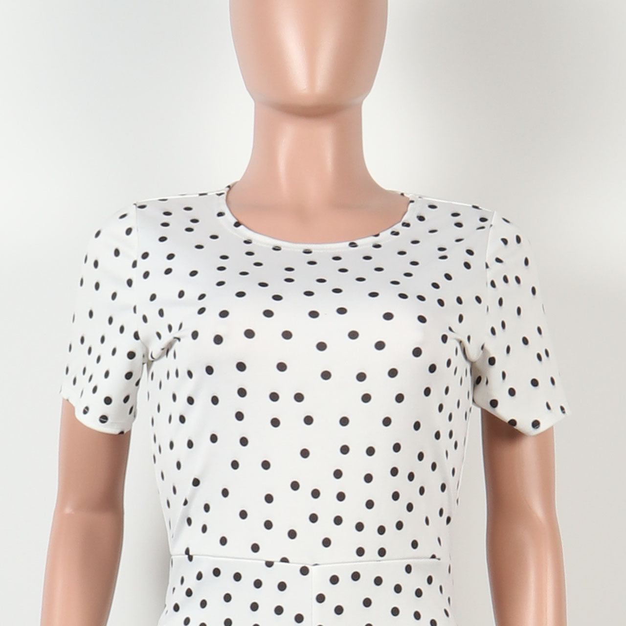 Classic Sexy Polka Dot Round Neck Wide Leg Cropped Pants