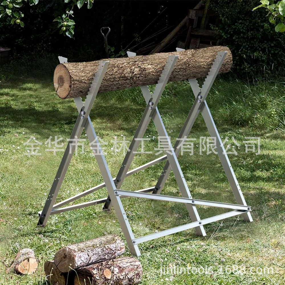 折叠拆卸4脚铁制镀锌锯木架铁支架锯齿