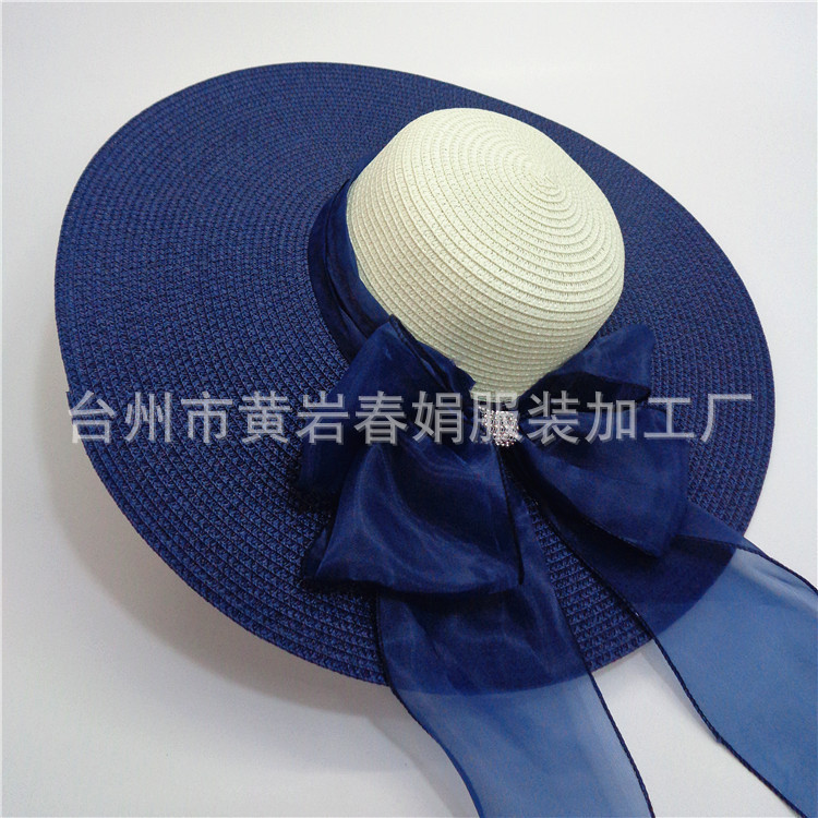 Nuevo verano de las mujeres girasol sombrero de paja grande turismo escénico punto playa sombrero al por mayor