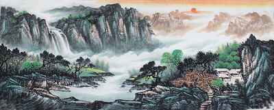 画廊直销山水画字画批发纯手绘小六尺字画批发办公室装饰画|ms