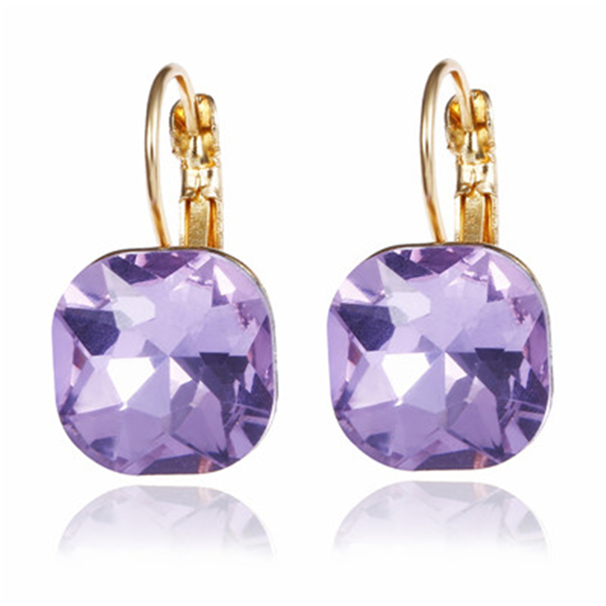 Micro-inlaid Square Diamond Earrings display picture 3